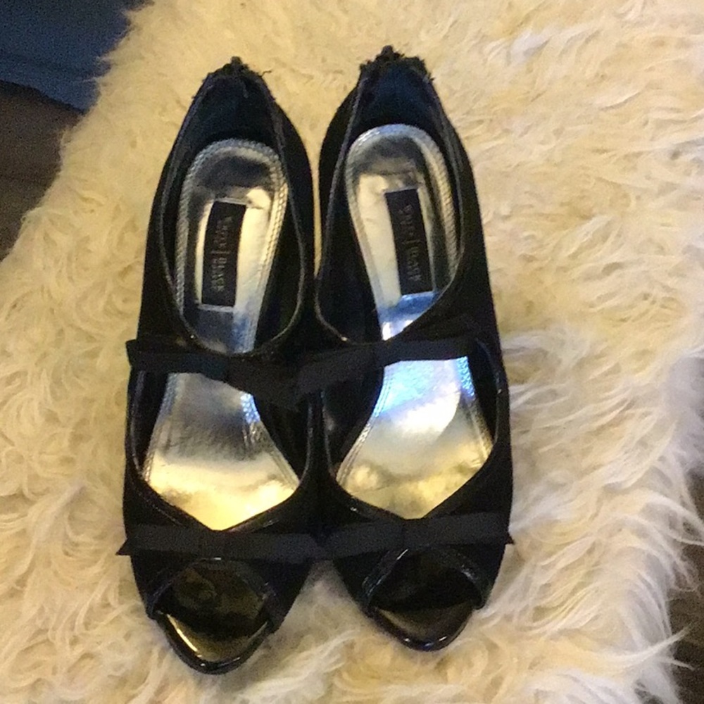 White House Black Market Black Open Toe Dress Shoes Size 6